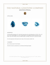 4.41 Ct. Blue Zircon from Ceylon (Sri Lanka) Appraisal