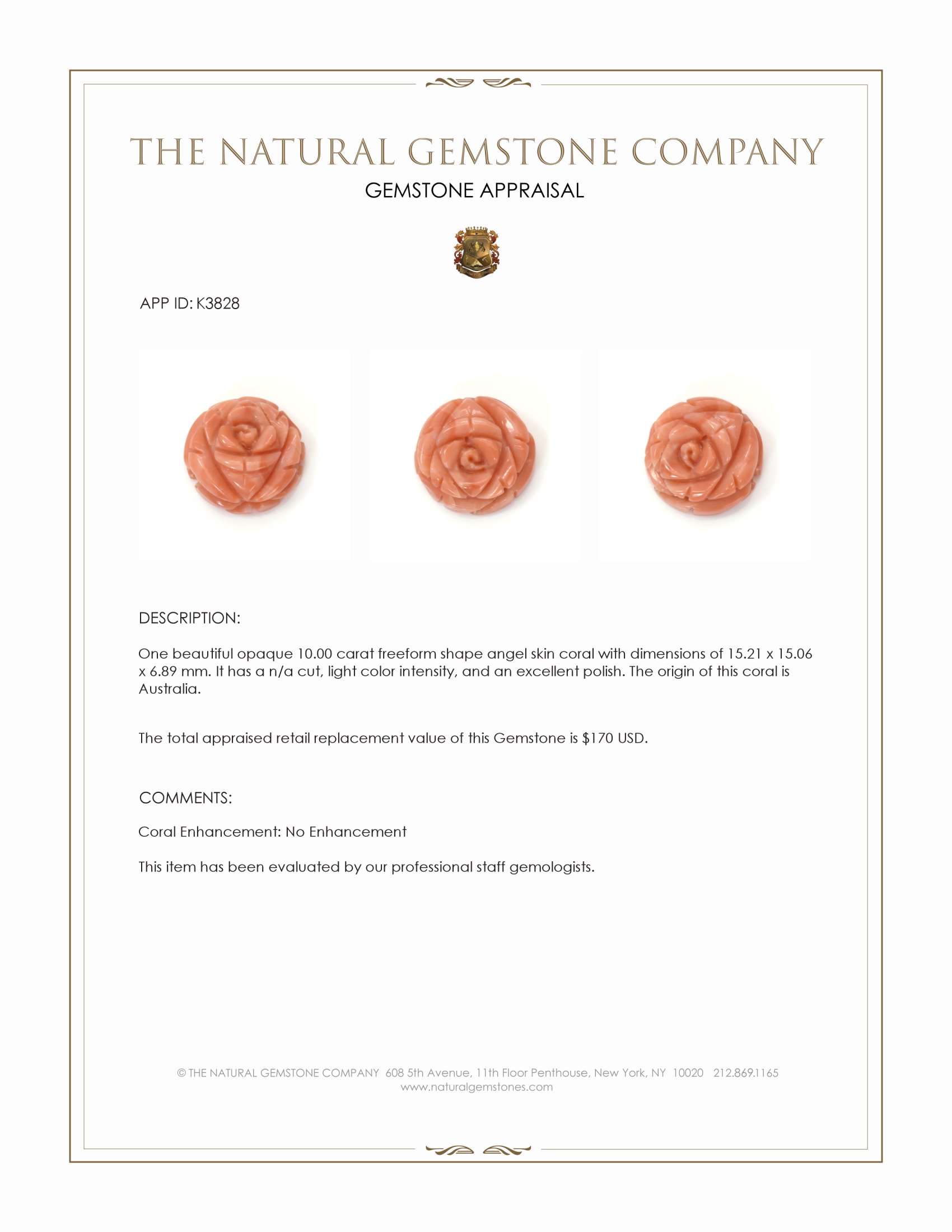 10.00 Ct. Coral from Australia