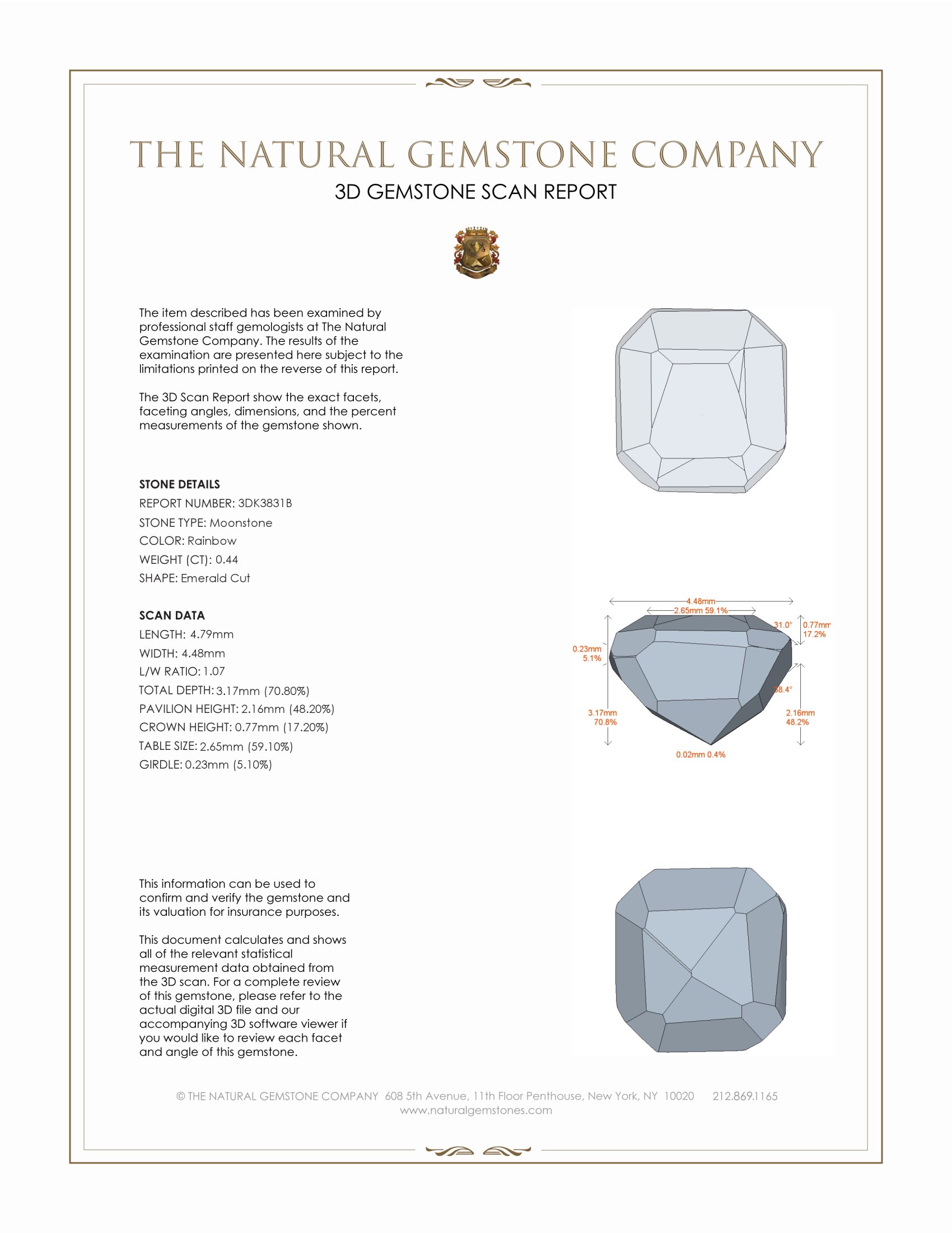 0.44 Ct. Moonstone from Ceylon (Sri Lanka)