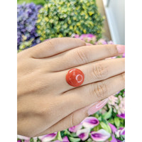 6.52 Ct. Cabochon Coral from Italy Life Style