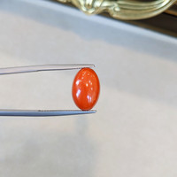 6.63 Ct. Cabochon Coral from Italy Life Style