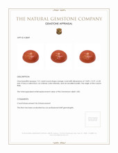 7.51 Ct. Cabochon Coral from Italy Appraisal