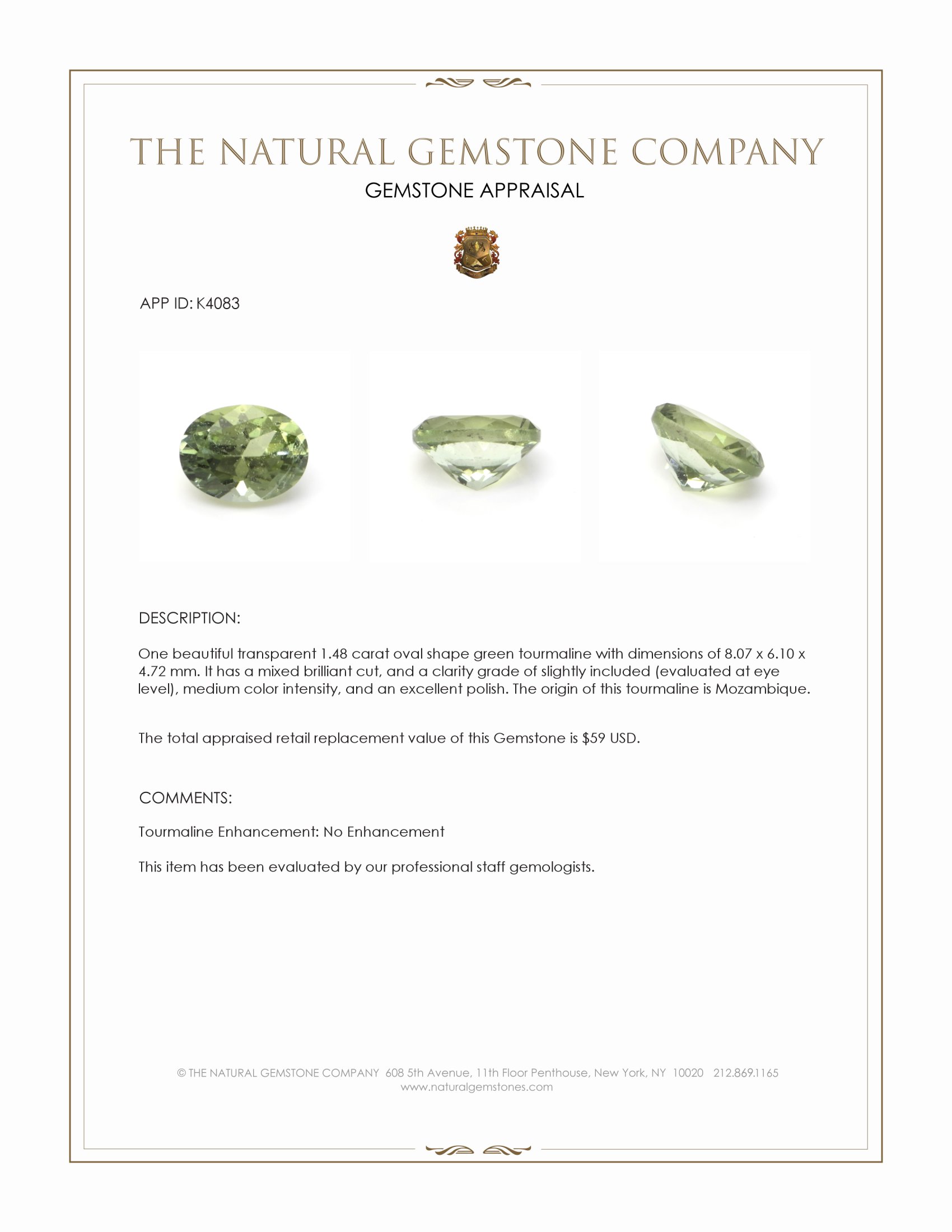 1.48 Ct. Tourmaline from Mozambique