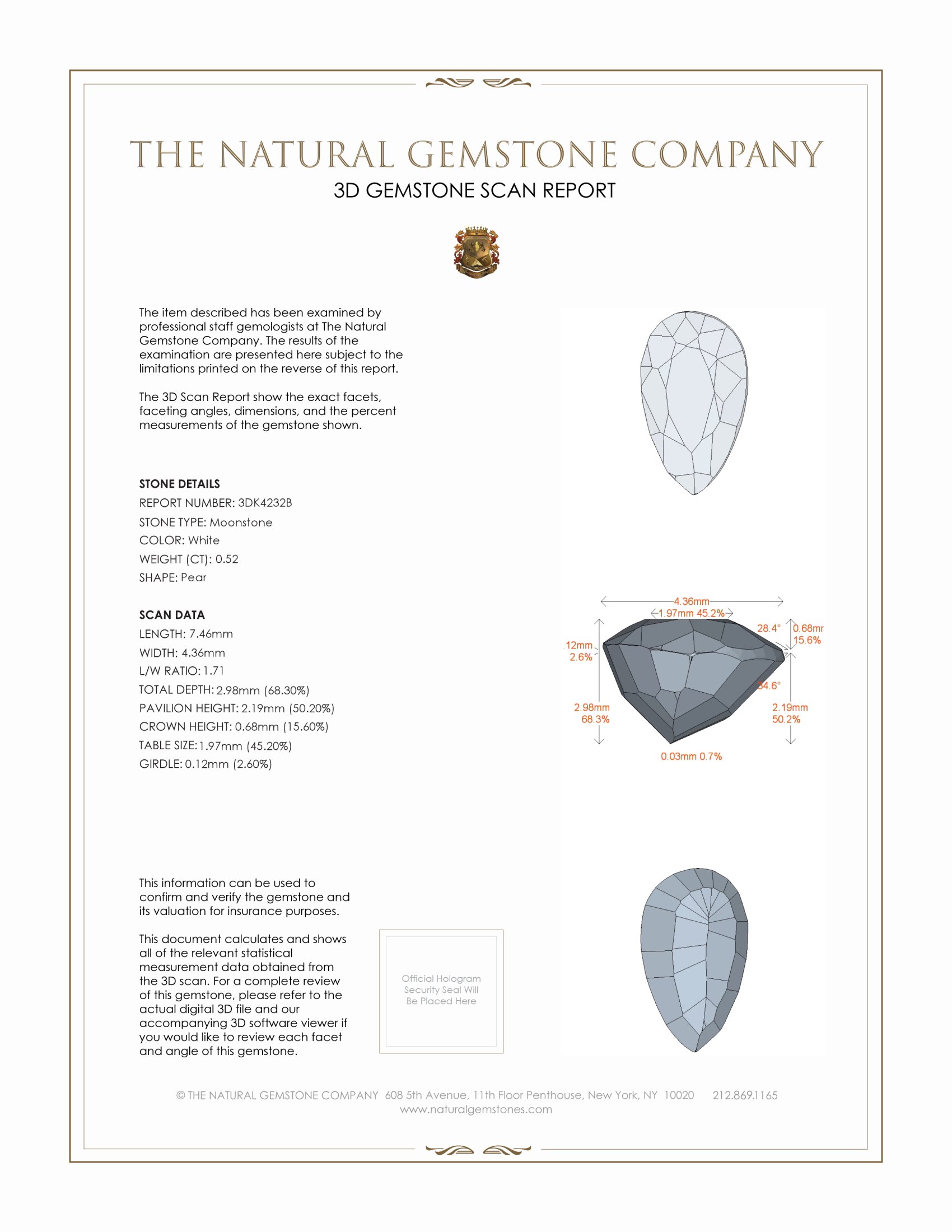 0.52 Ct. Moonstone from Ceylon (Sri Lanka)