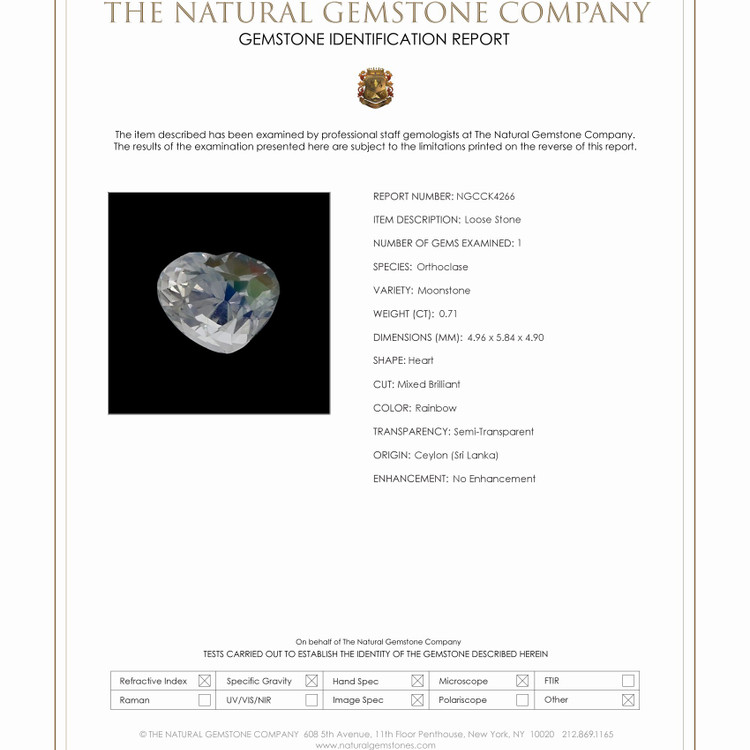 0.71 Ct. Moonstone from Ceylon (Sri Lanka)