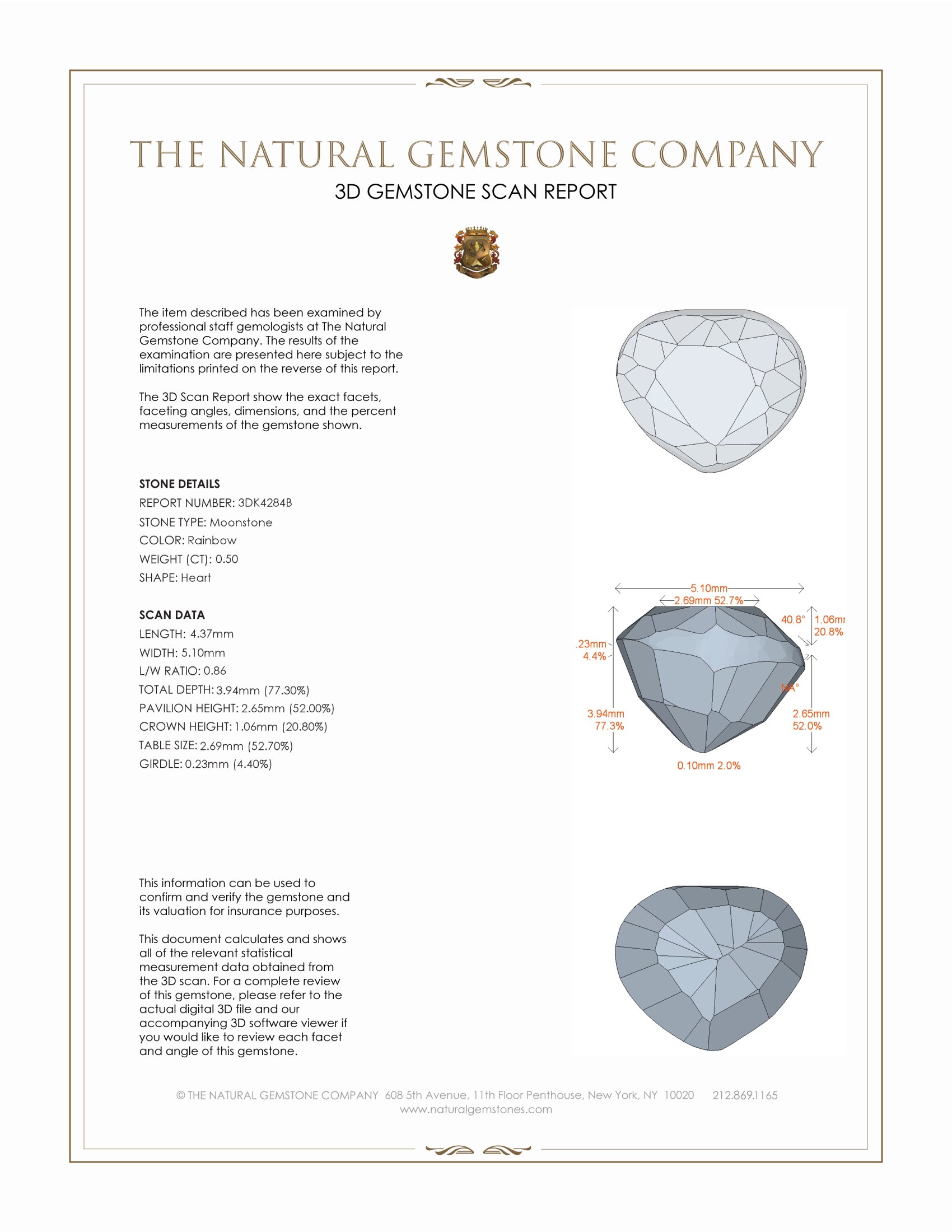 0.50 Ct. Moonstone from Ceylon (Sri Lanka)