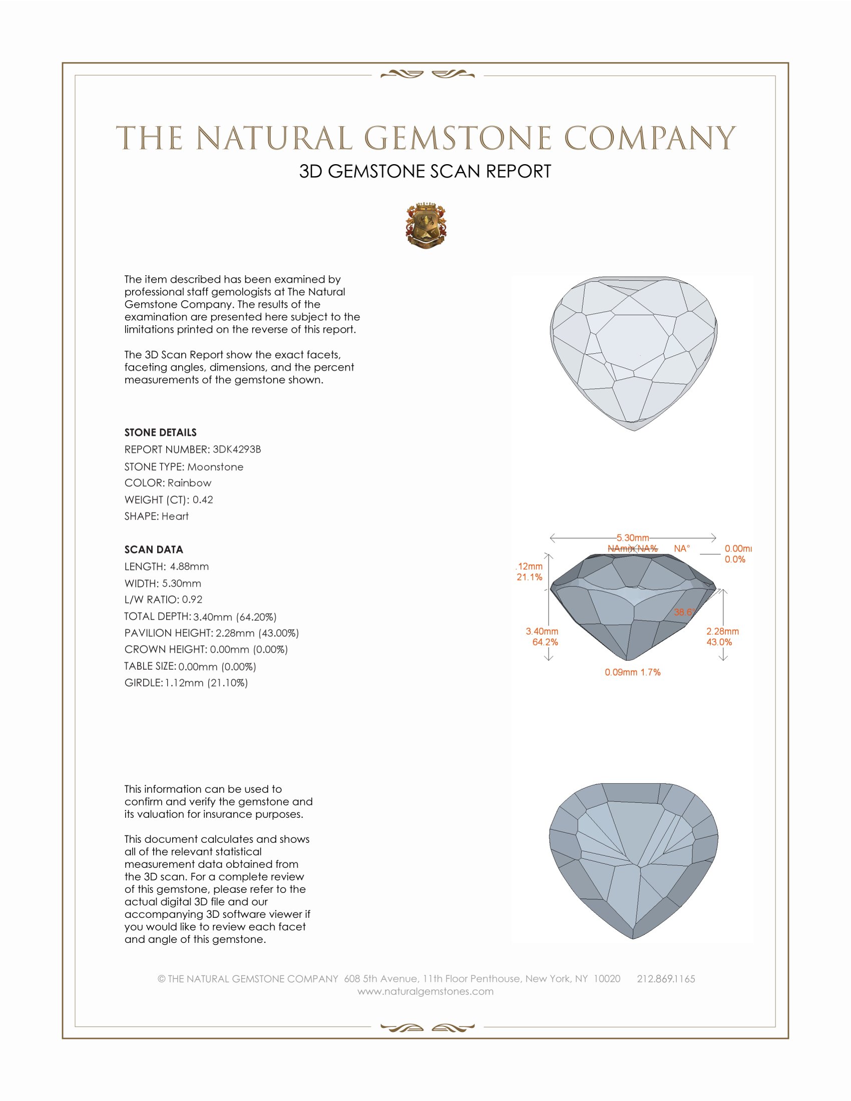 0.42 Ct. Moonstone from Ceylon (Sri Lanka)