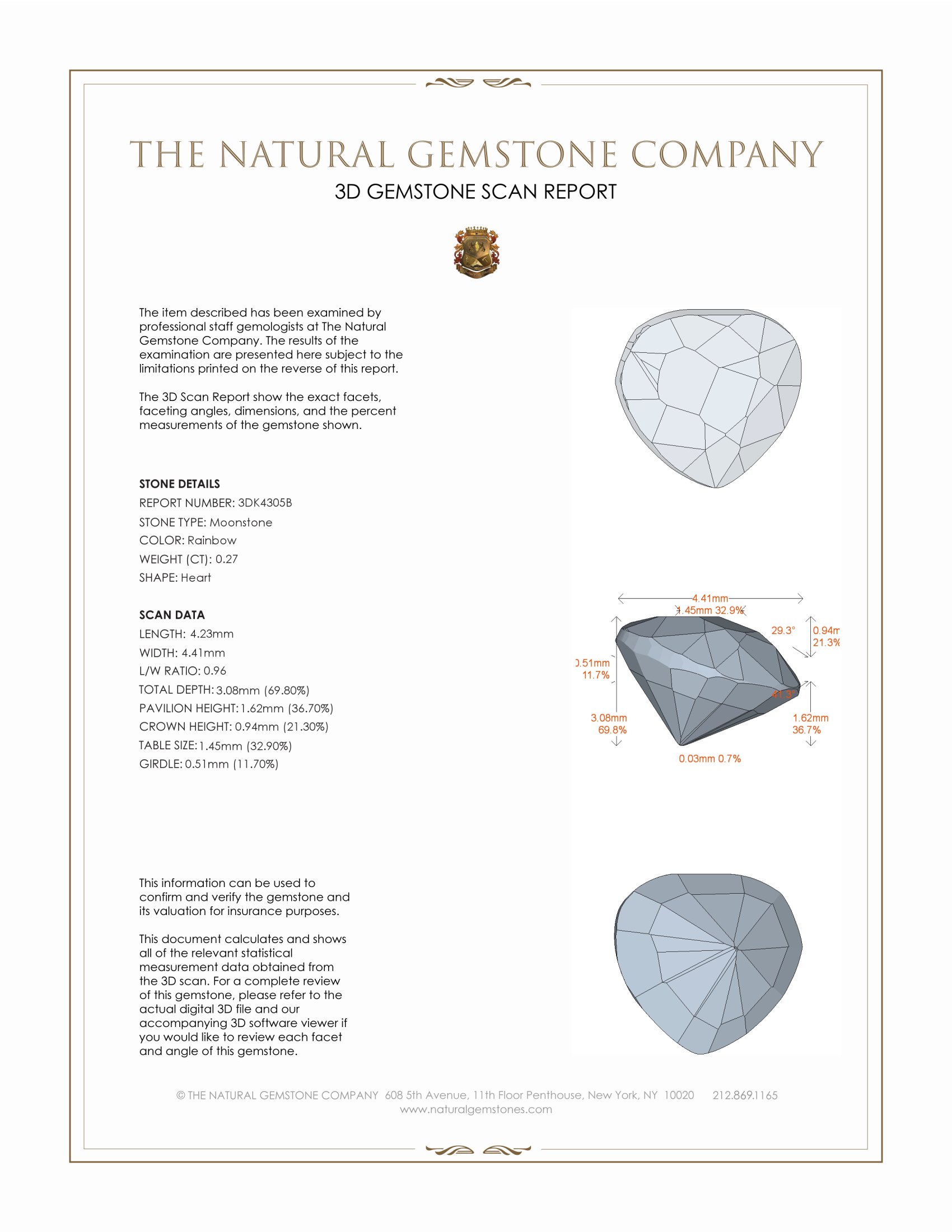 0.27 Ct. Moonstone from Ceylon (Sri Lanka)