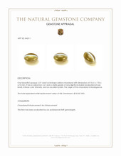 5.37 Ct. Yellow Cabochon Chrysoberyl from Madagascar Appraisal