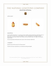 1.14 Ct. Imperial Topaz from Brazil Appraisal