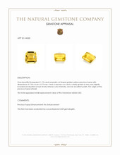 1.73 Ct. Golden Yellow Precious Topaz from Brazil Appraisal