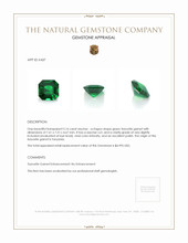 2.16 Ct. Tsavorite Garnet from Tanzania Appraisal