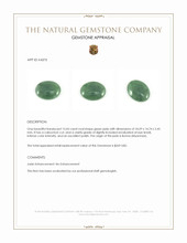 13.43 Ct. Green Cabochon Jade from Burma (Myanmar) Appraisal