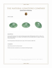 21.62 Ct. Green Cabochon Jade from Burma (Myanmar) Appraisal