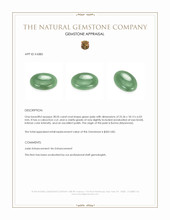 28.05 Ct. Green Cabochon Jade from Burma (Myanmar) Appraisal