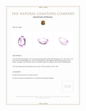4.37 Ct. Kunzite from Madagascar Appraisal