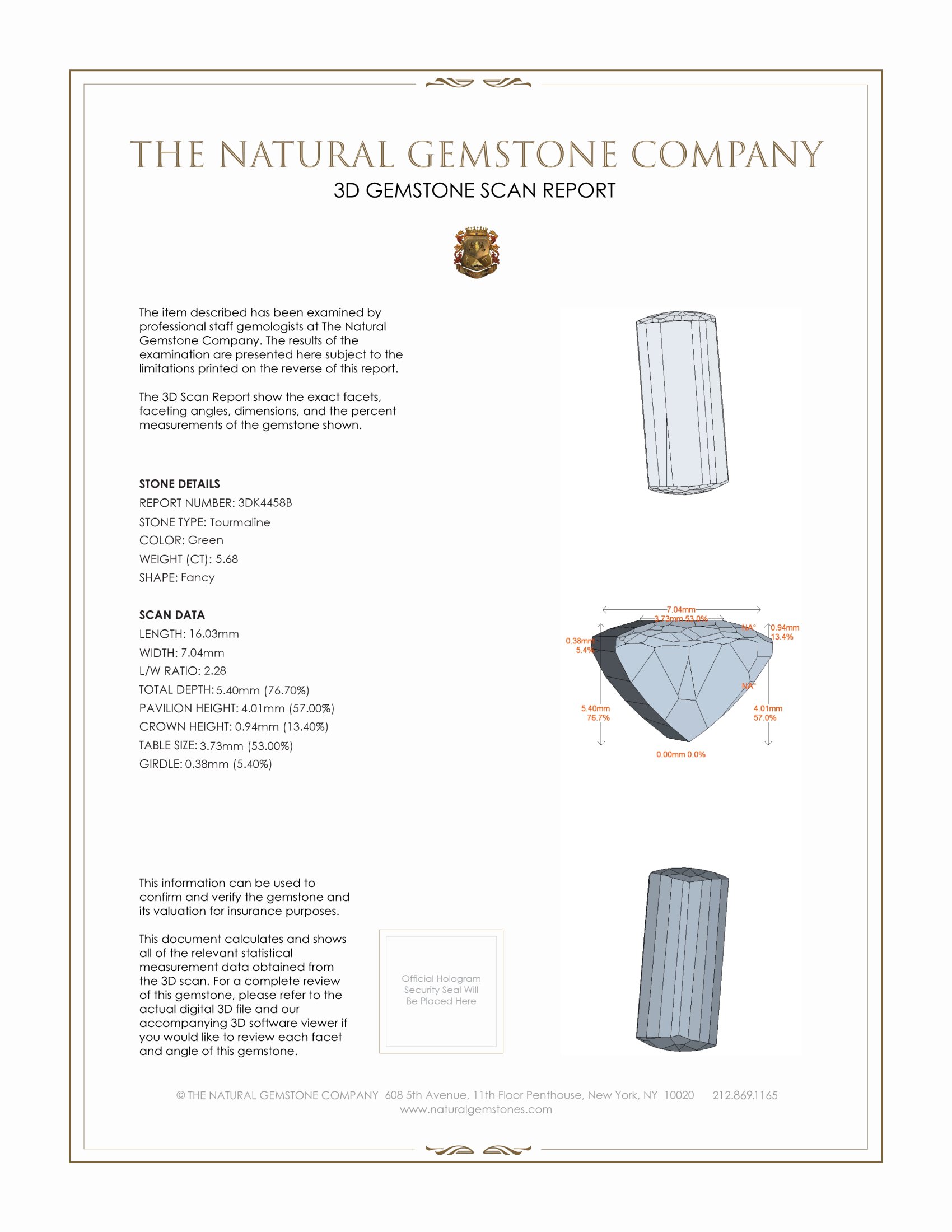 5.68 Ct. Tourmaline from Brazil