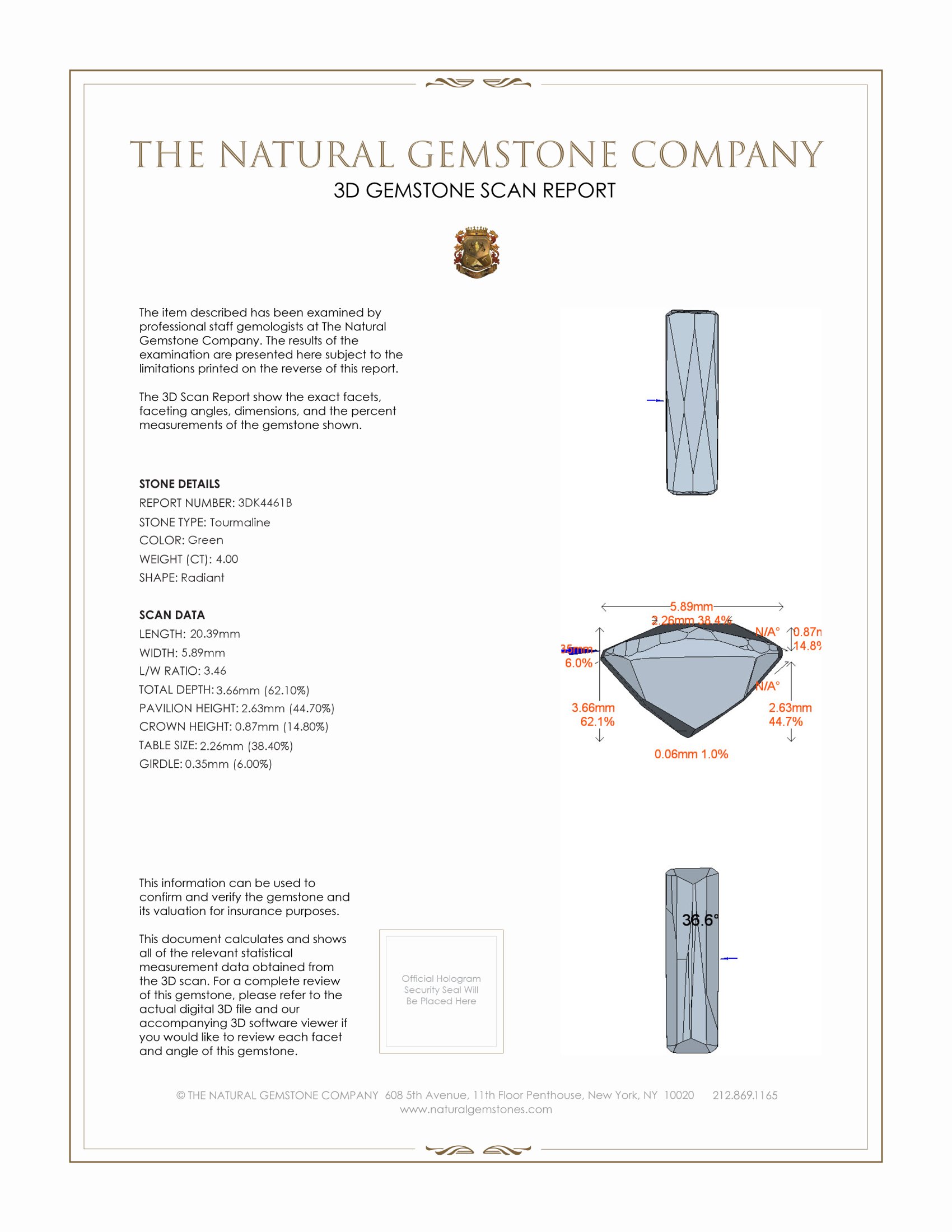4.00 Ct. Tourmaline from Brazil