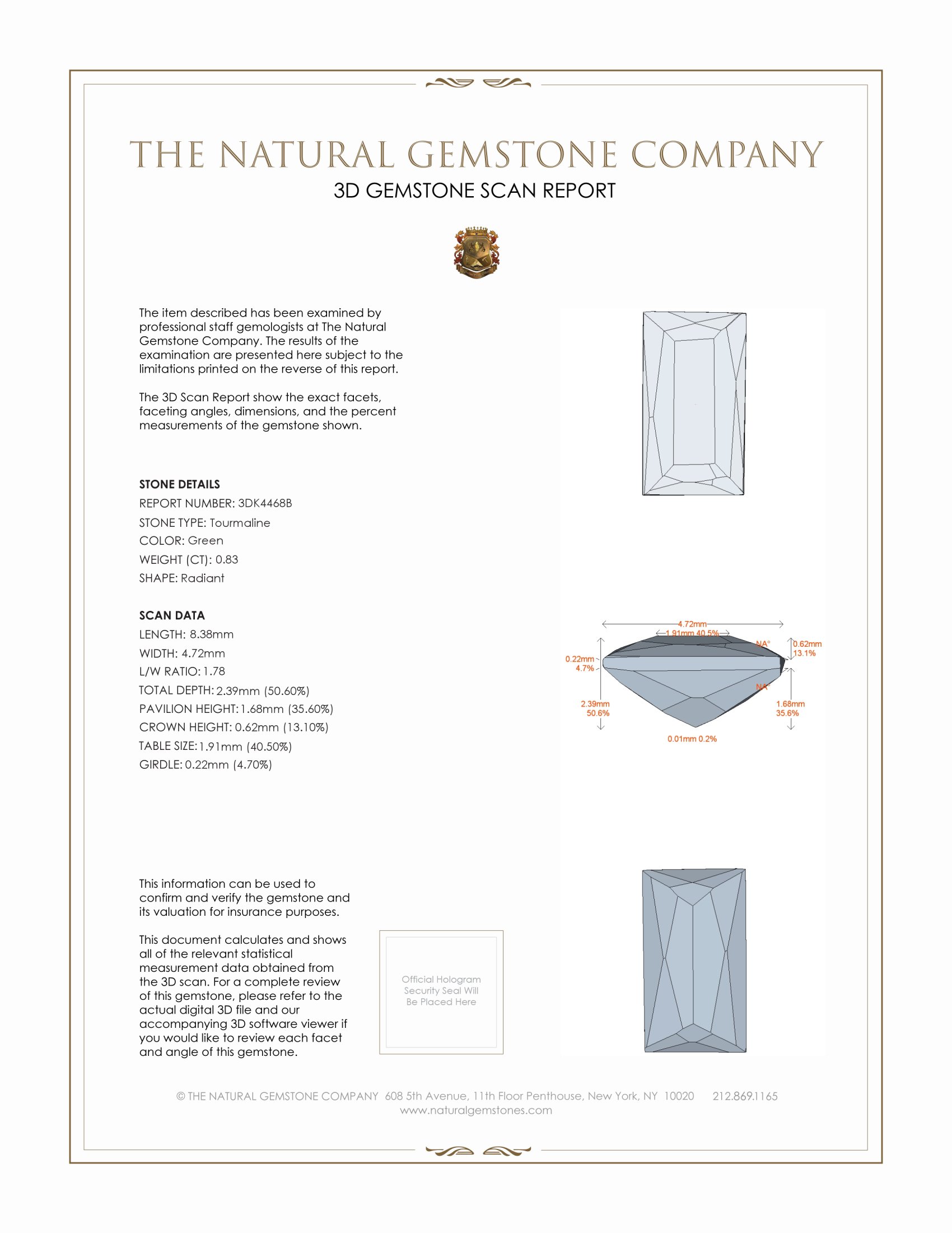 0.83 Ct. Tourmaline from Brazil