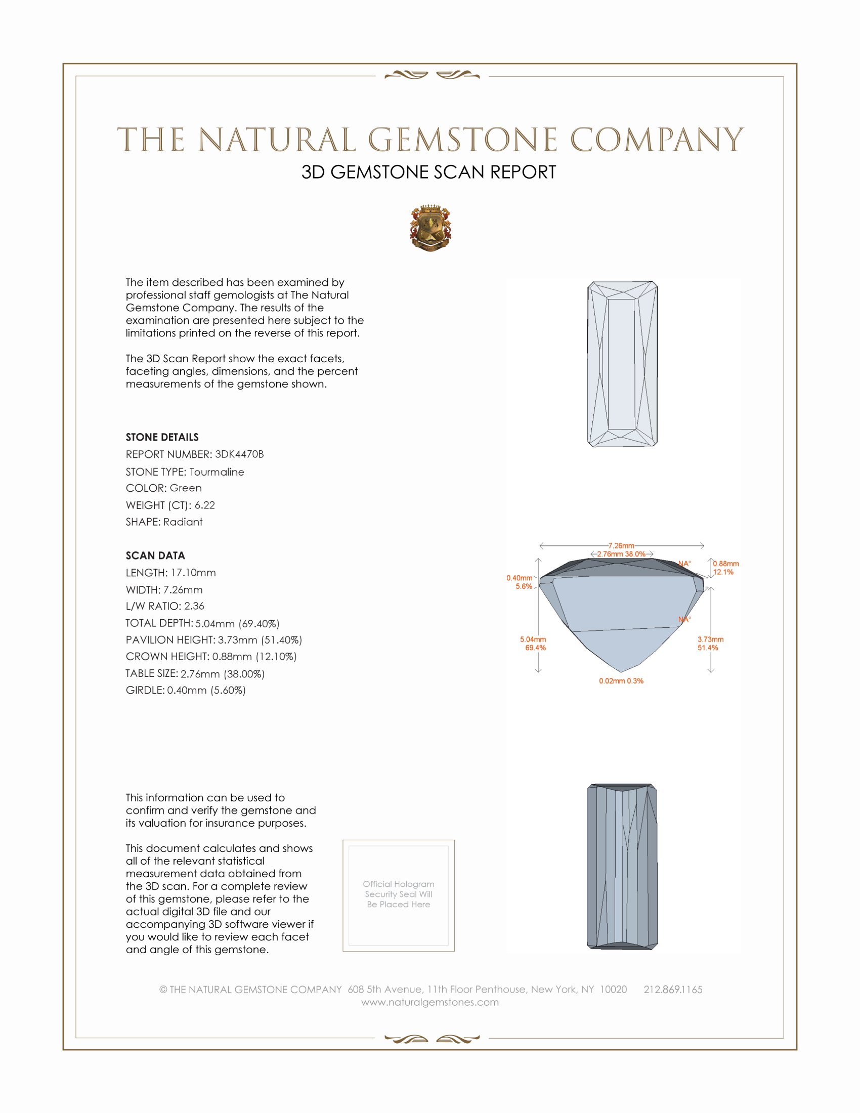 6.22 Ct. Tourmaline from Brazil