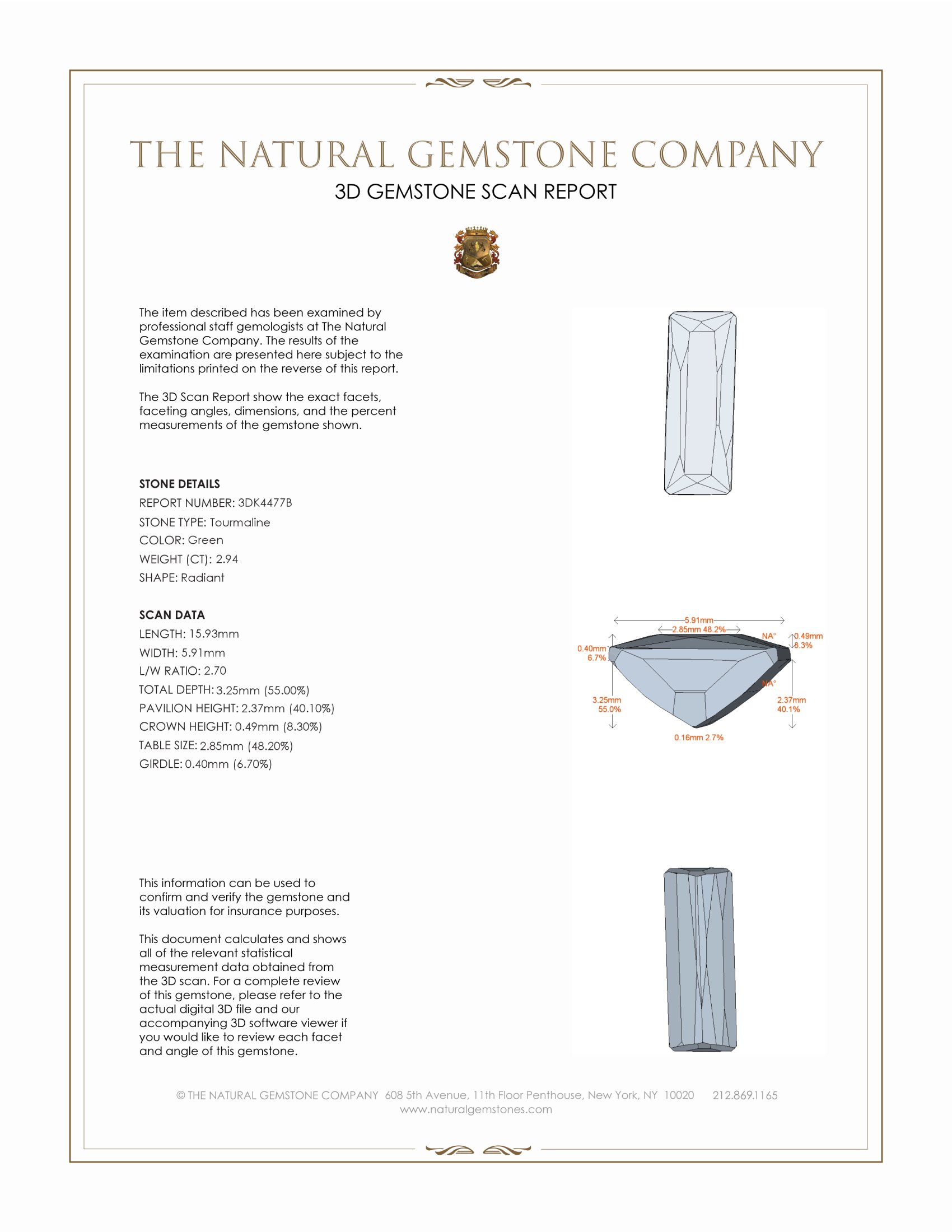 2.94 Ct. Tourmaline from Brazil