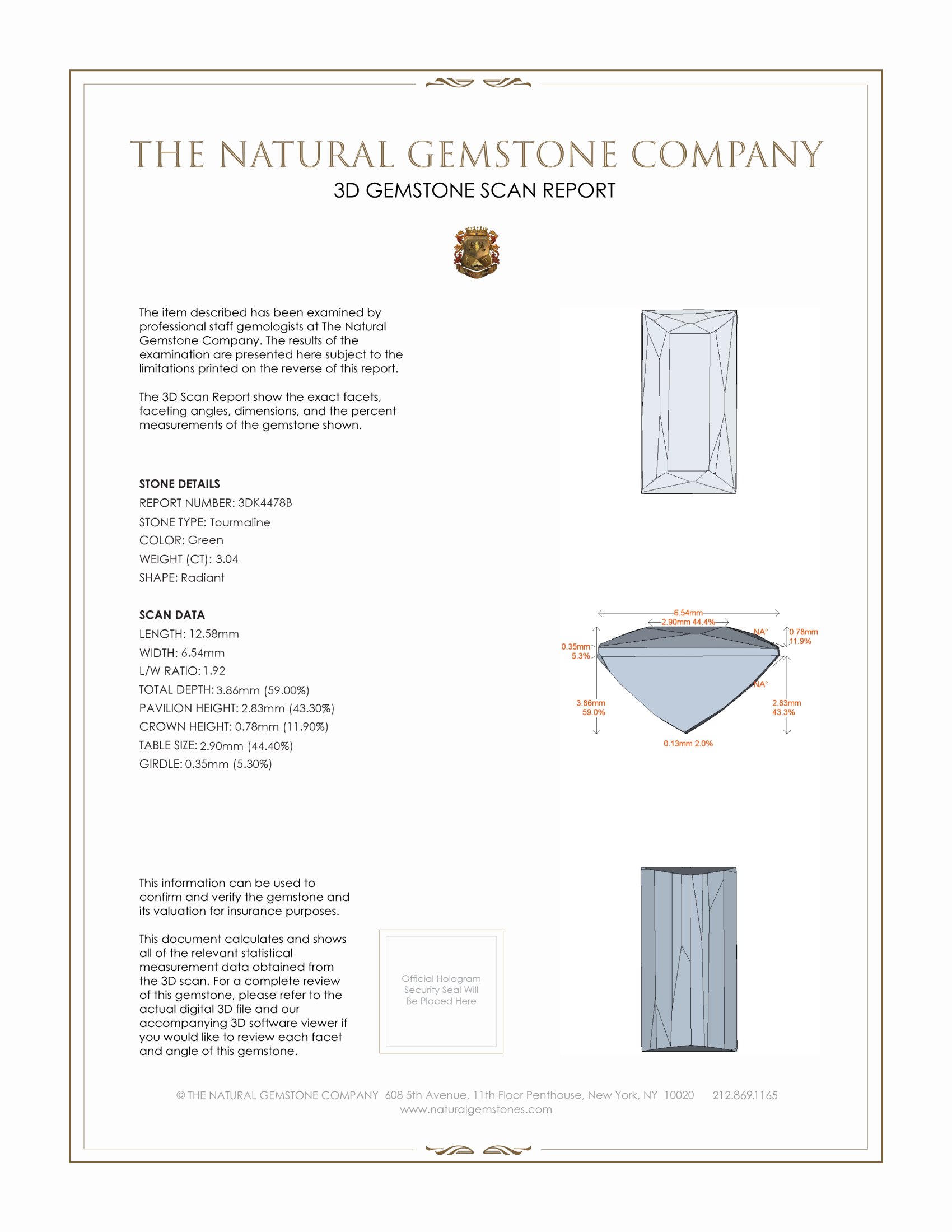 3.04 Ct. Tourmaline from Brazil