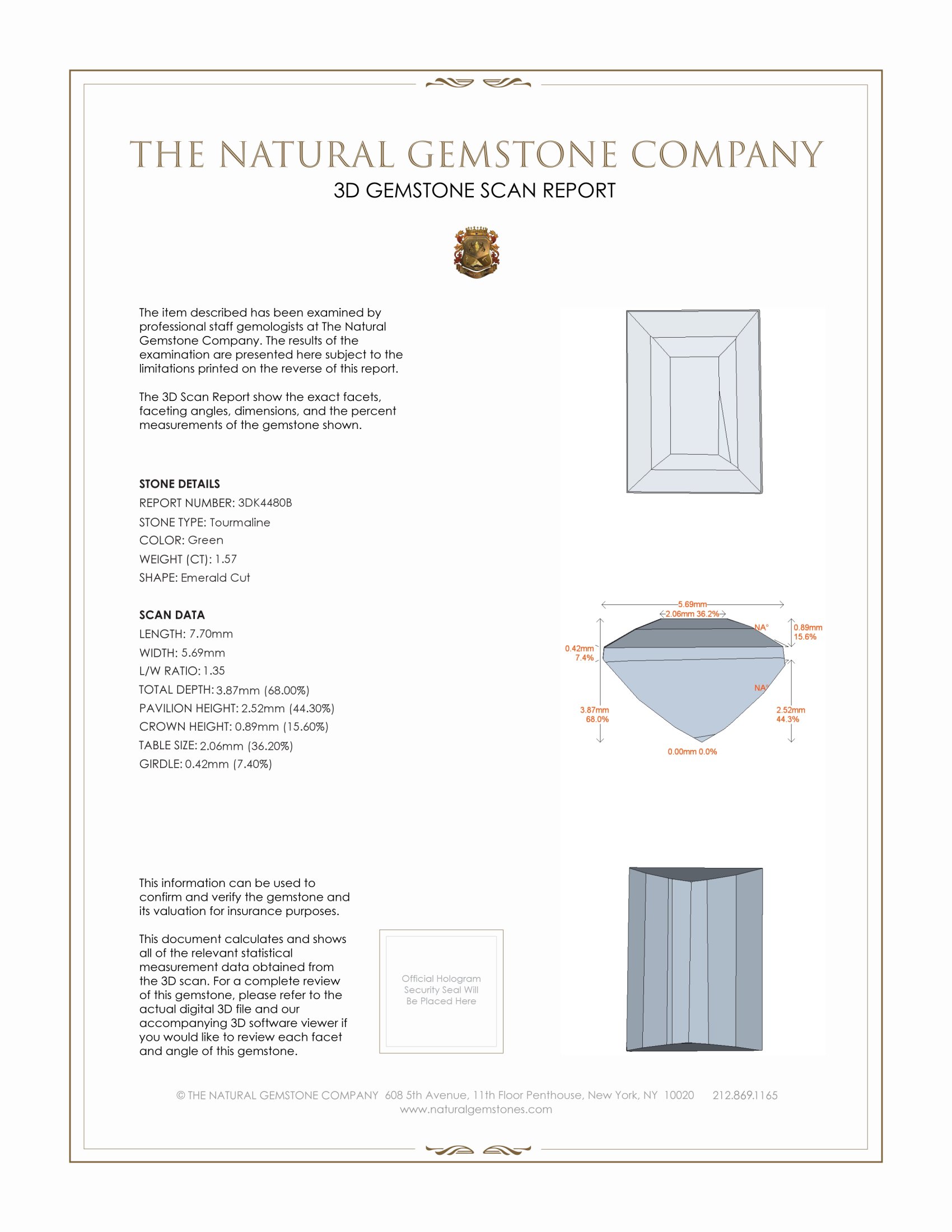 1.57 Ct. Tourmaline from Ceylon (Sri Lanka)