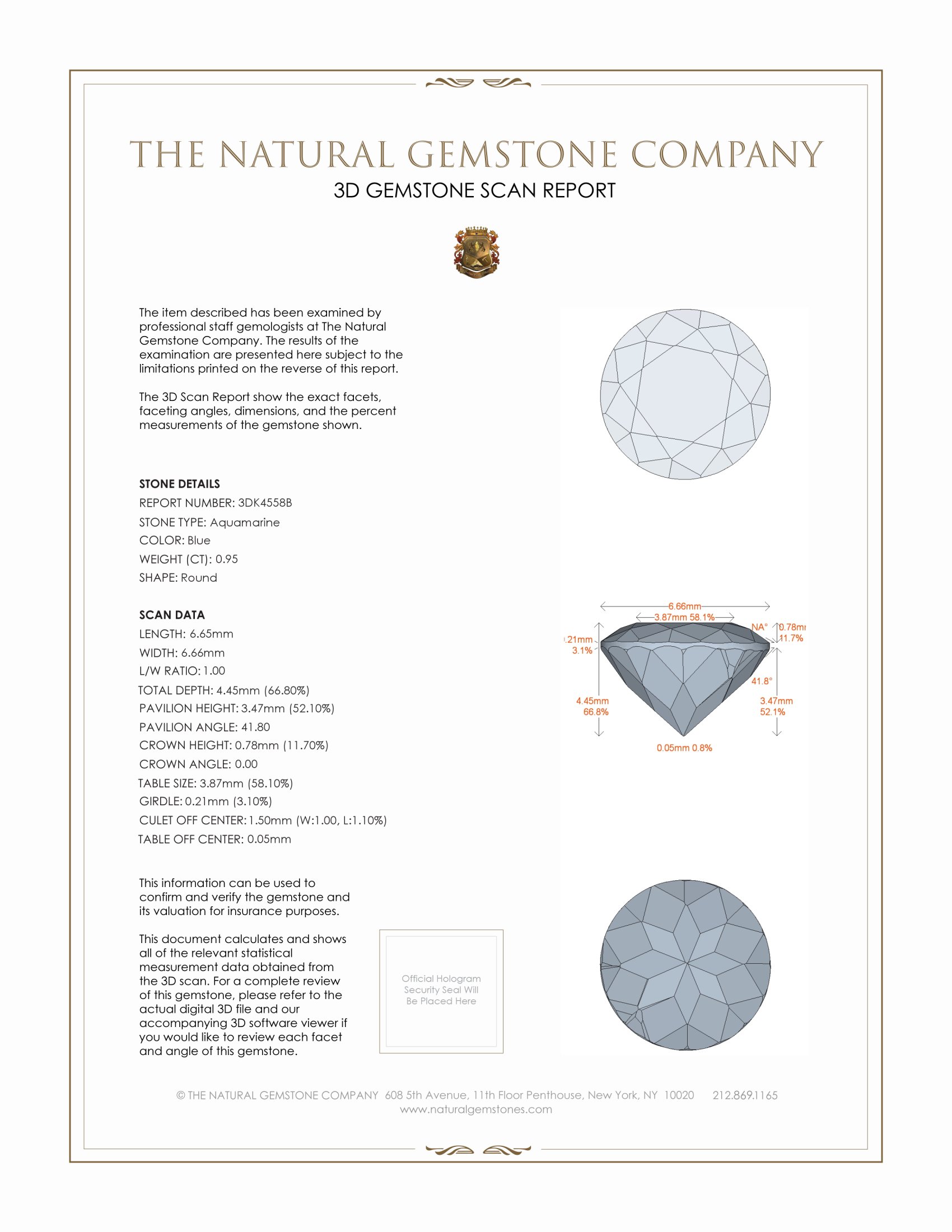 0.95 Ct. Aquamarine from Mozambique