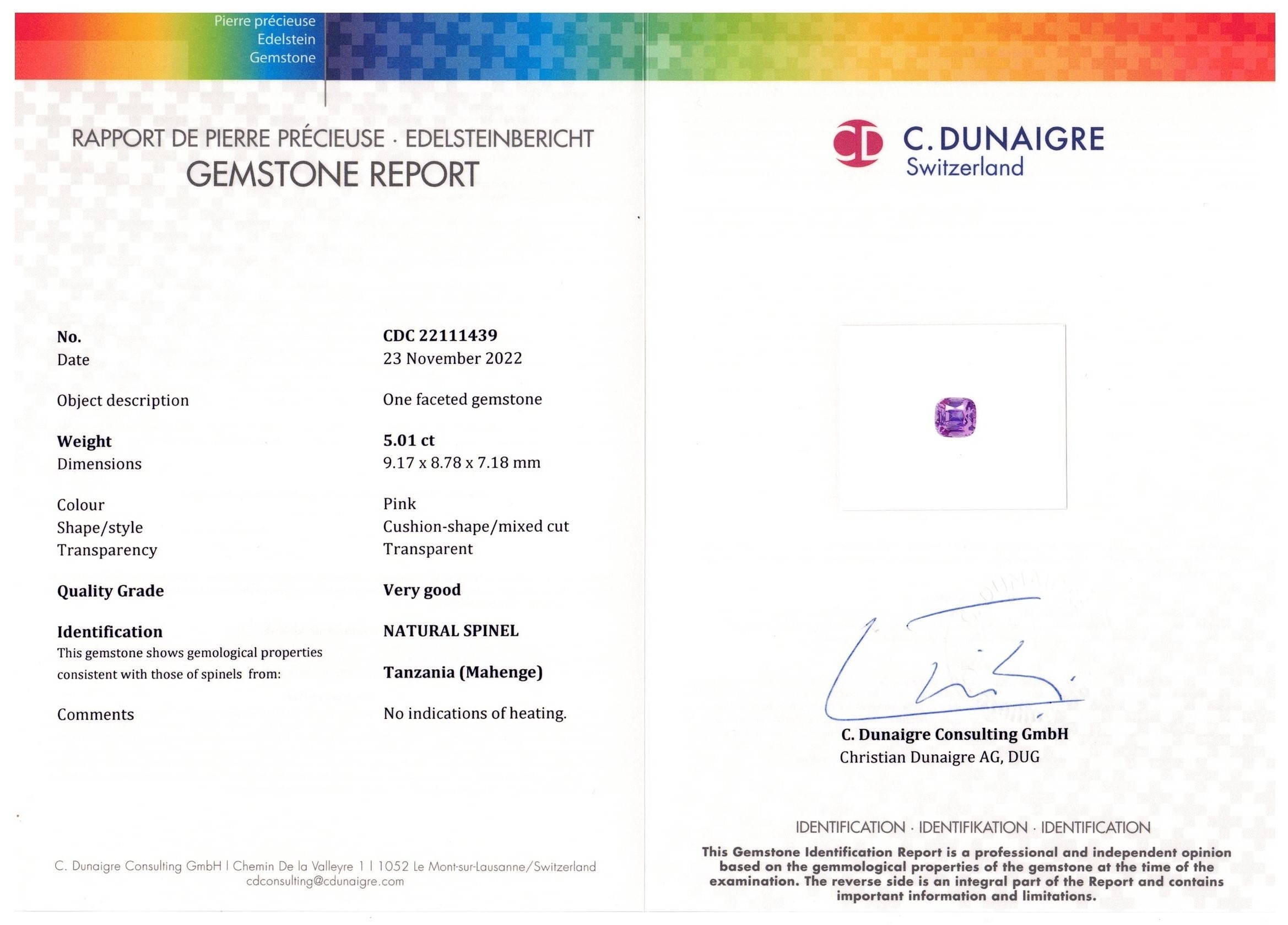 5.01 Ct. Spinel from Tanzania