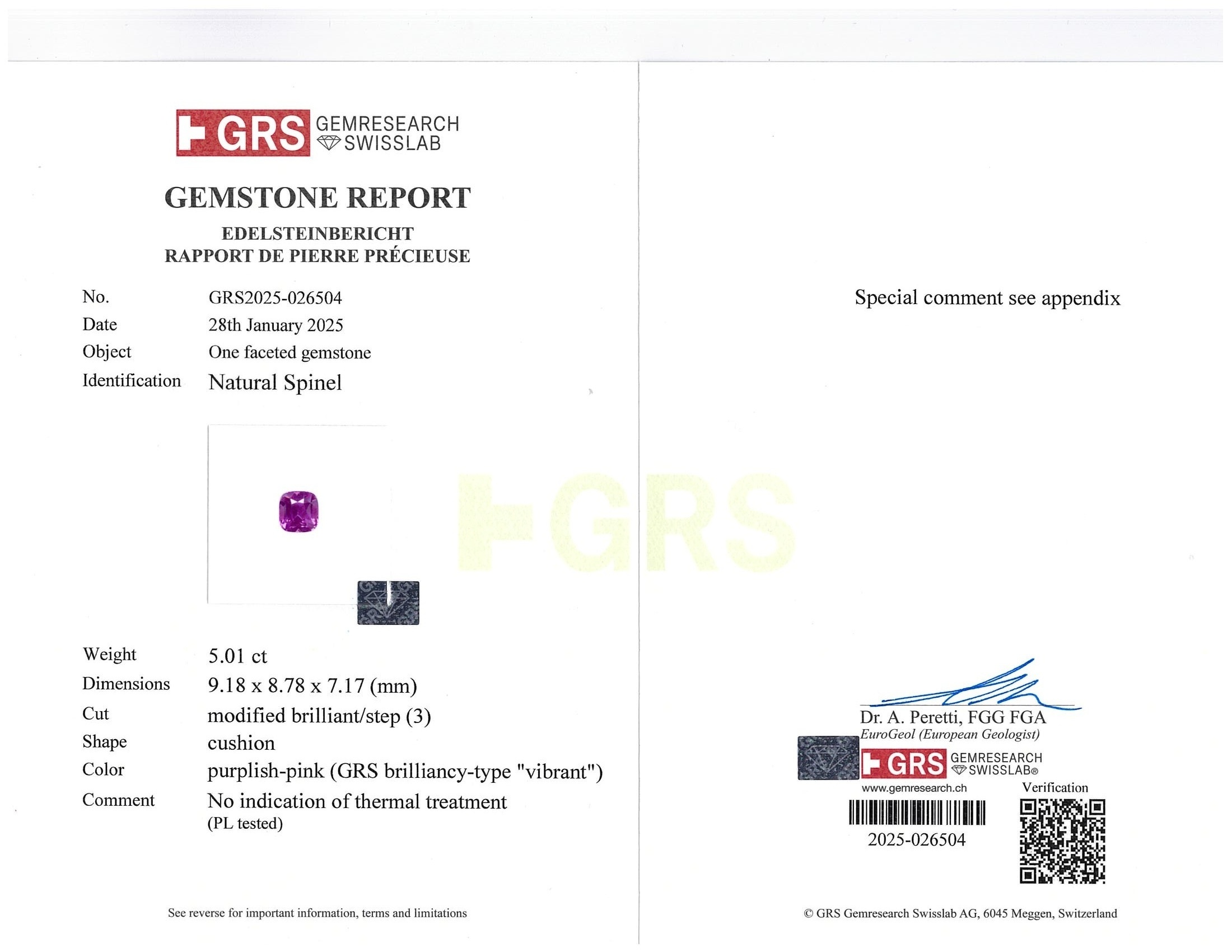 5.01 Ct. Spinel from Tanzania