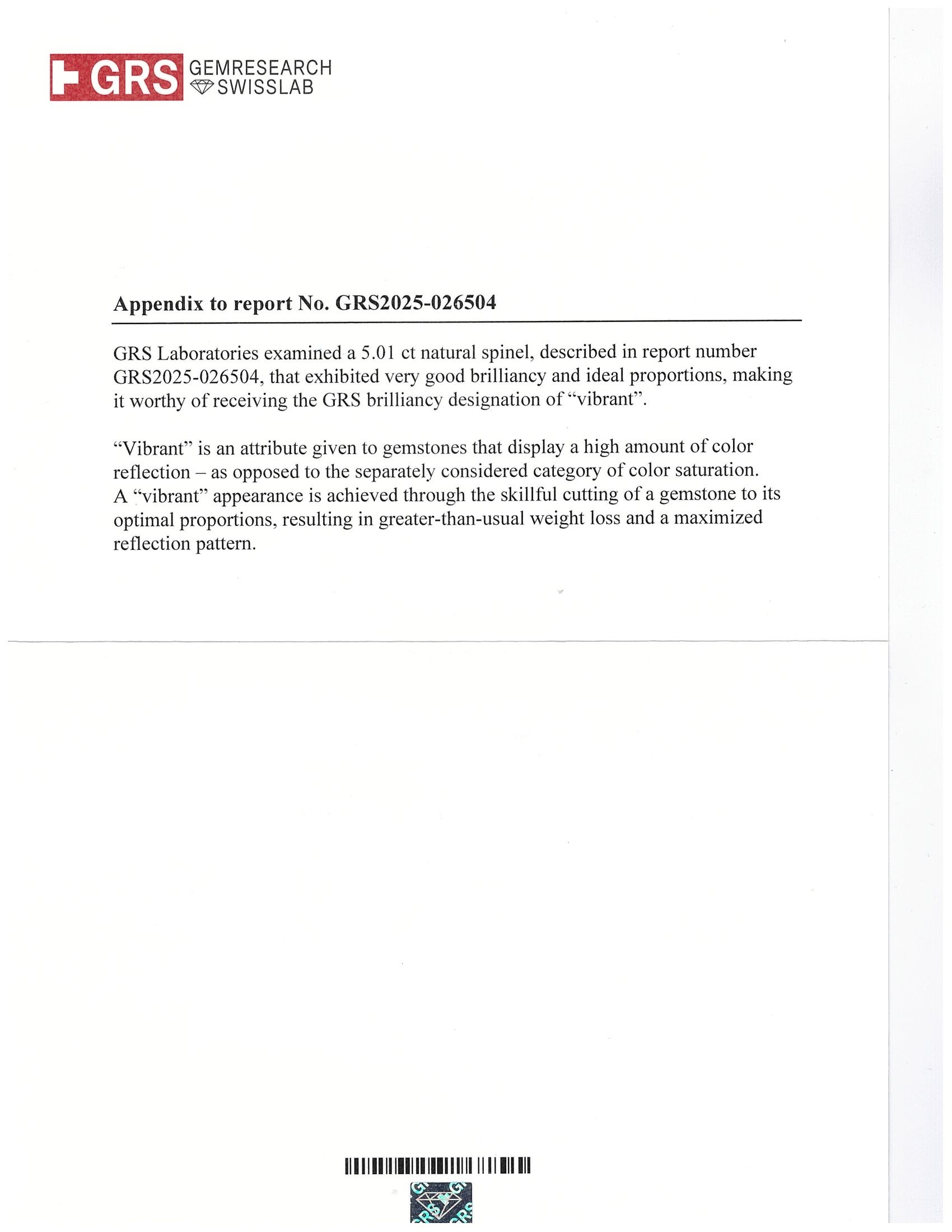 5.01 Ct. Spinel from Tanzania