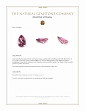 0.36 Ct. Purplish Pink Rhodolite Garnet from Ceylon (Sri Lanka) Appraisal