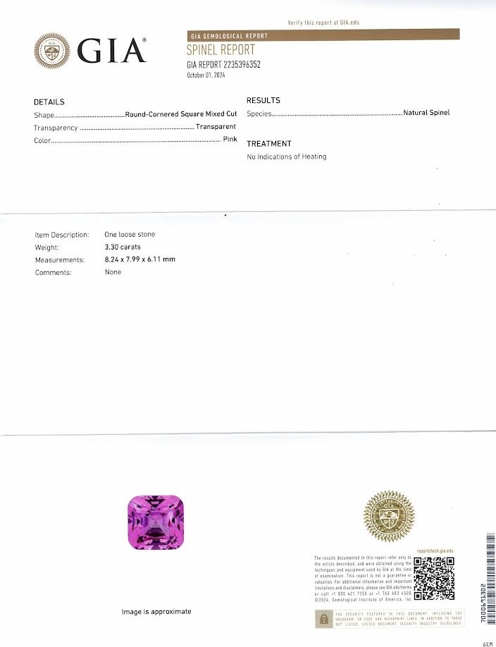 3.30 Ct. Spinel from Ceylon (Sri Lanka)