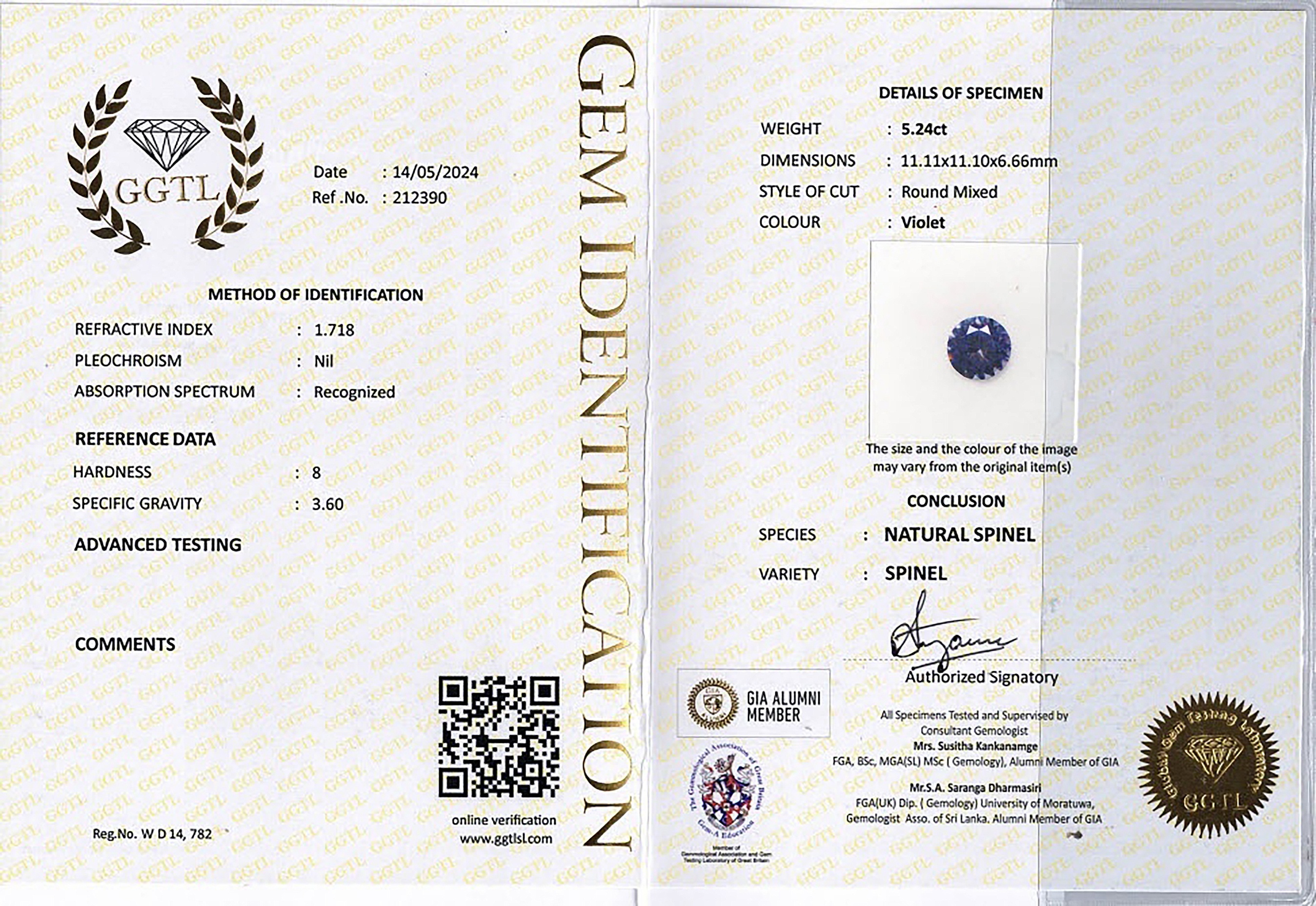 5.24 Ct. Spinel from Tanzania