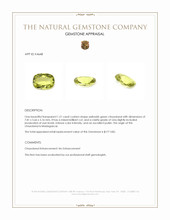 1.21 Ct. Yellowish Green Chrysoberyl from Madagascar Appraisal