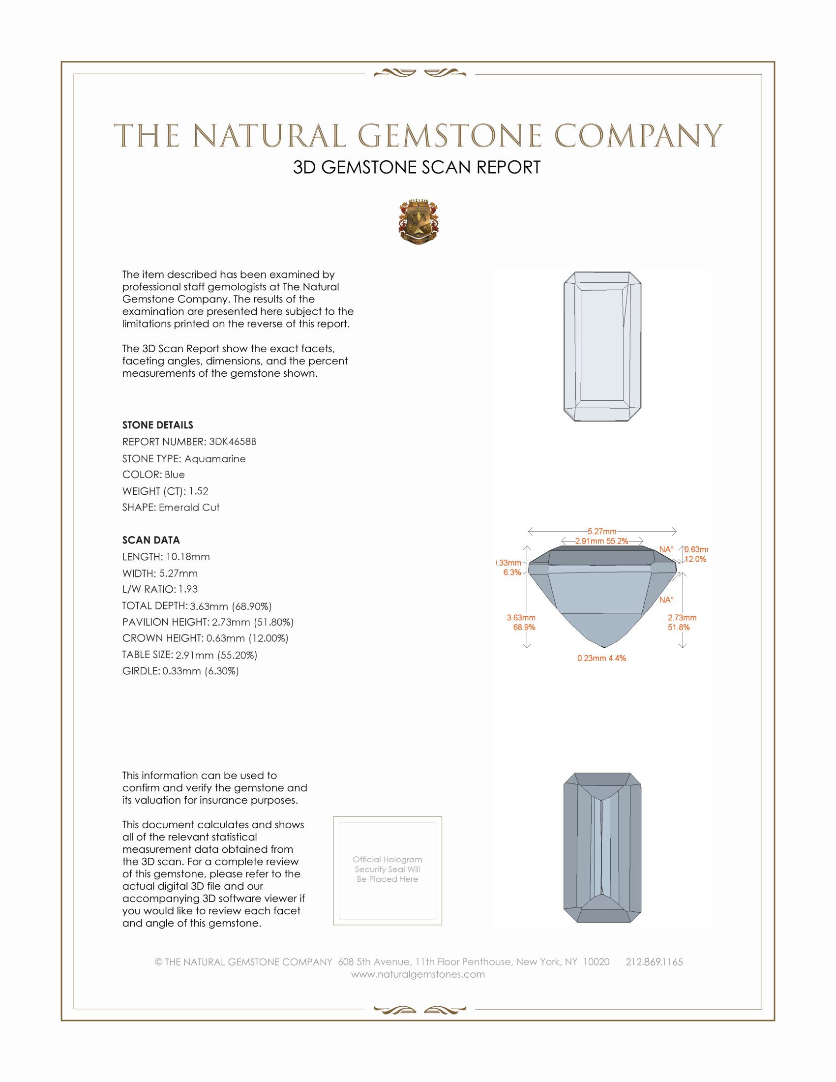 1.52 Ct. Aquamarine from Mozambique