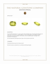 1.16 Ct. Yellowish Green Chrysoberyl from Madagascar Appraisal