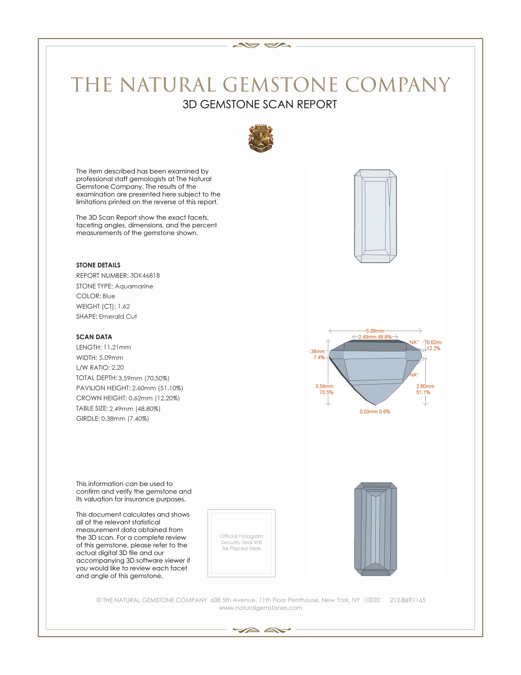 1.62 Ct. Aquamarine from Mozambique