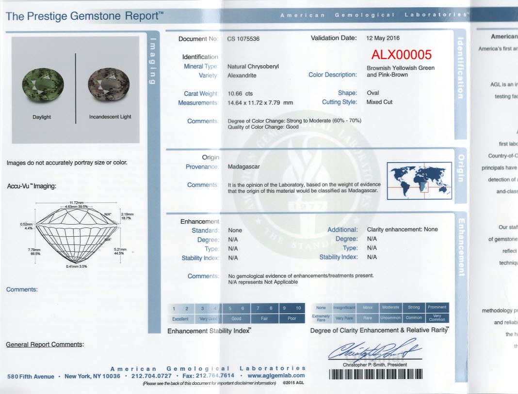 10.66 Ct. Alexandrite from Madagascar
