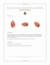 3.12 Ct. Reddish Orange Spinel from Ceylon (Sri Lanka) Appraisal
