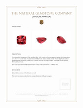 3.02 Ct. Spinel from Burma (Myanmar) Appraisal