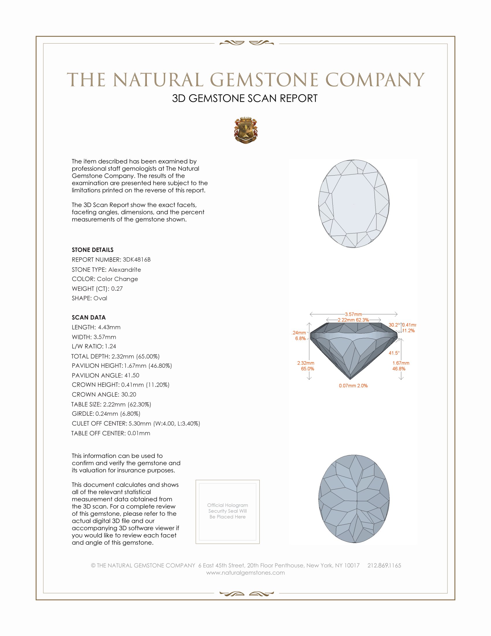 0.27 Ct. Alexandrite from Russia