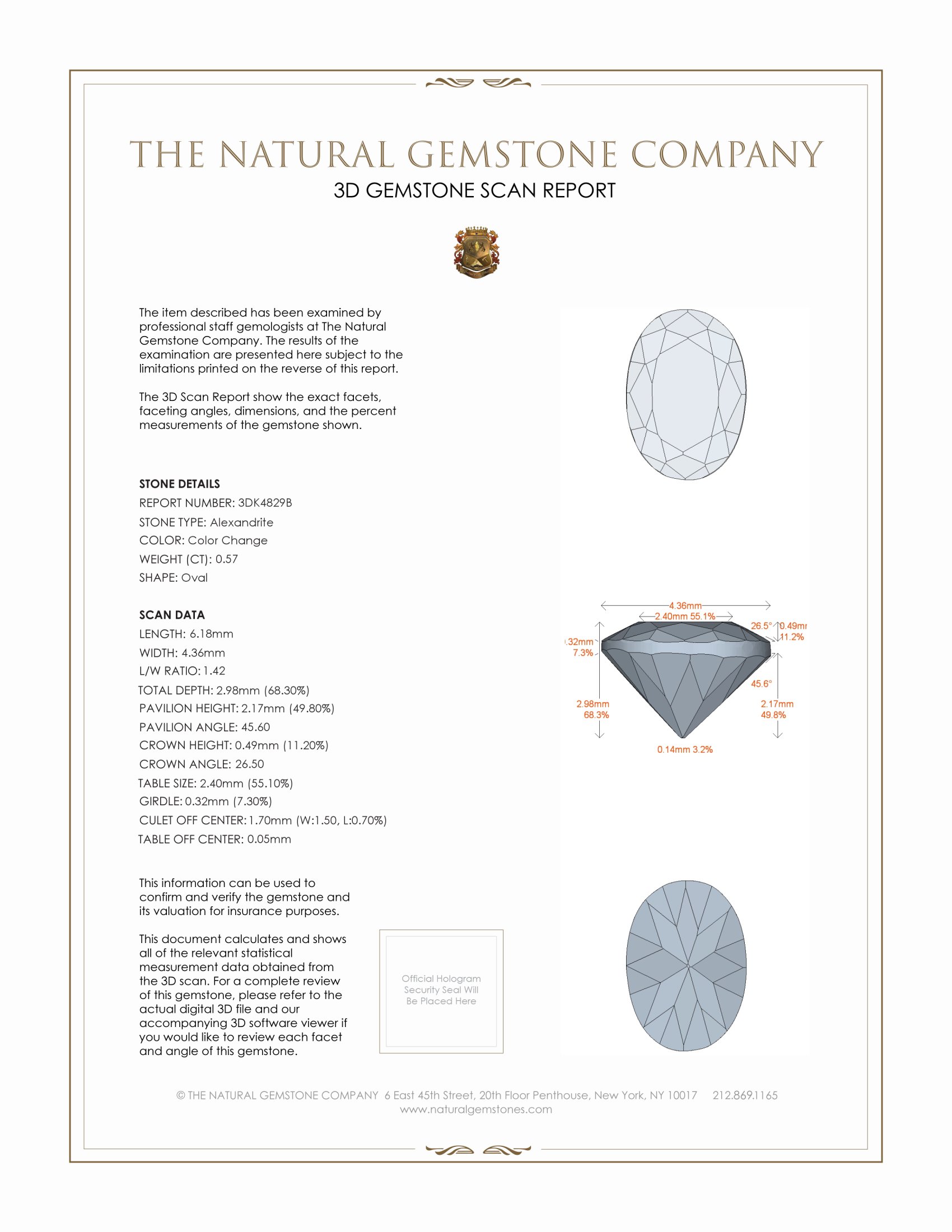 0.57 Ct. Alexandrite from Russia