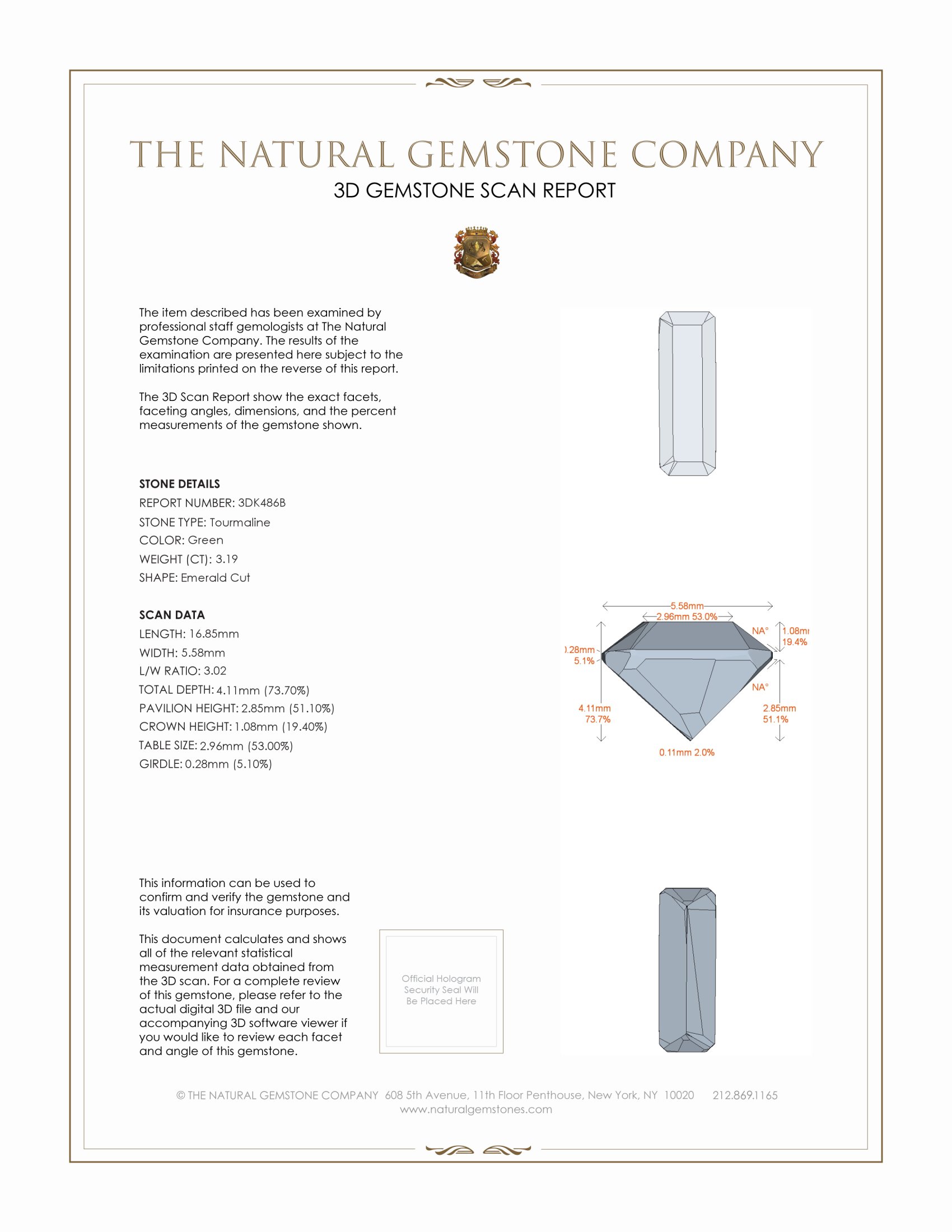 3.19 Ct. Tourmaline from Brazil