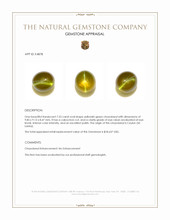 7.53 Ct. Cabochon Chrysoberyl from Ceylon (Sri Lanka) Appraisal