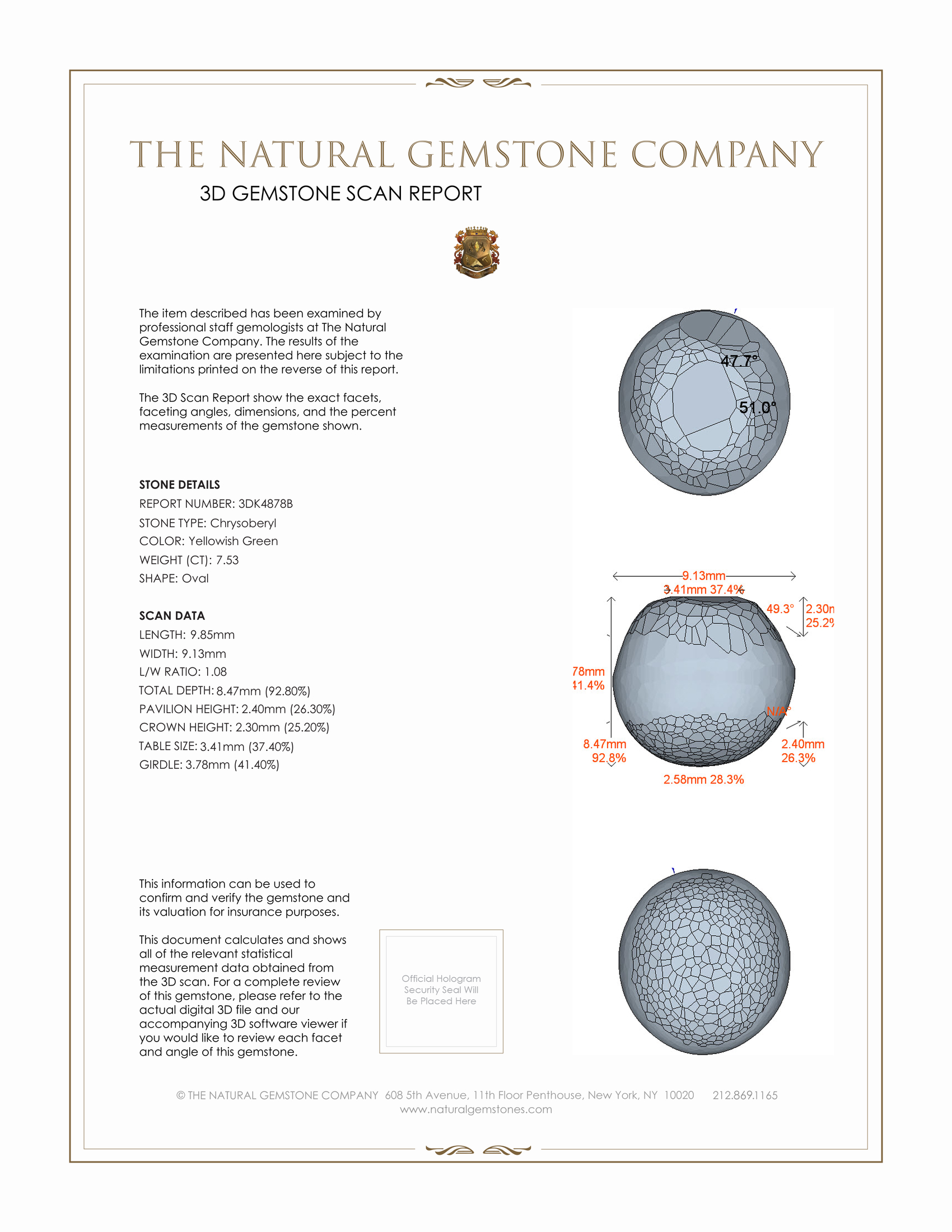 7.53 Ct. Cabochon Chrysoberyl from Ceylon (Sri Lanka)