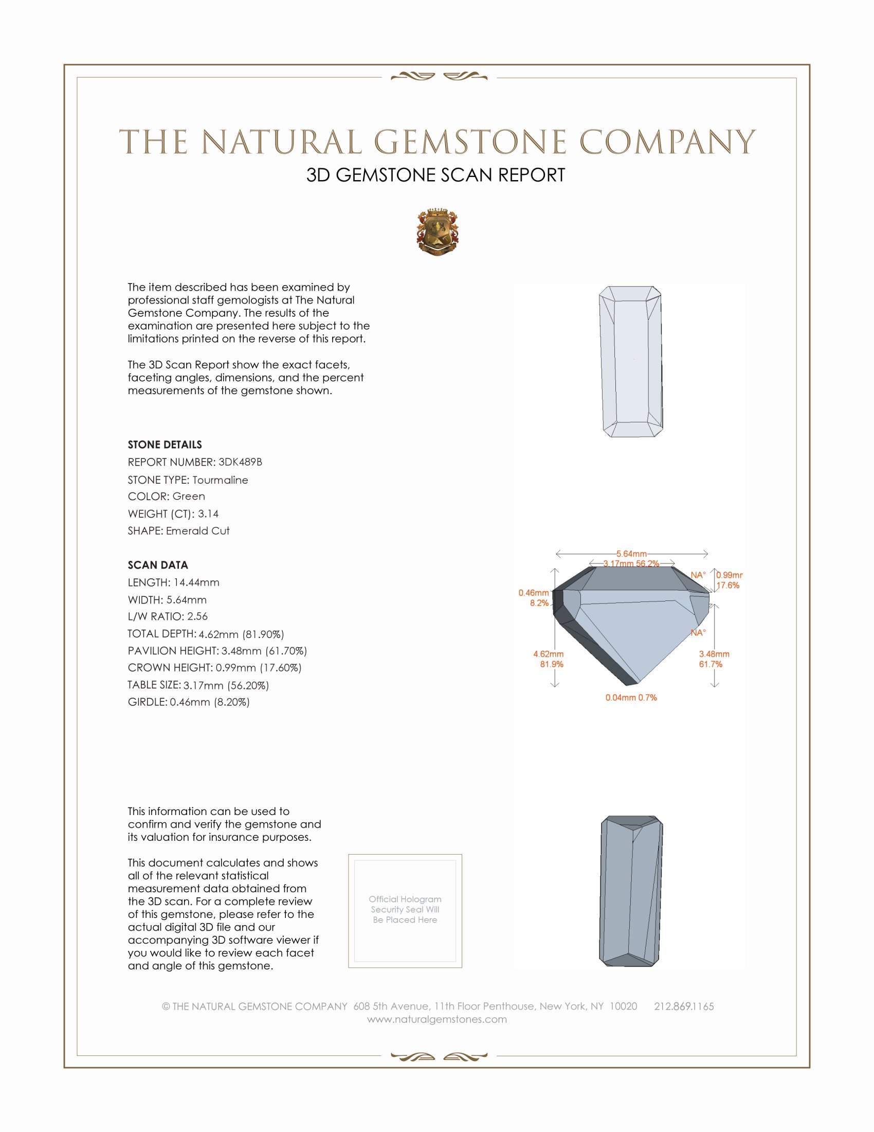 3.14 Ct. Tourmaline from Brazil
