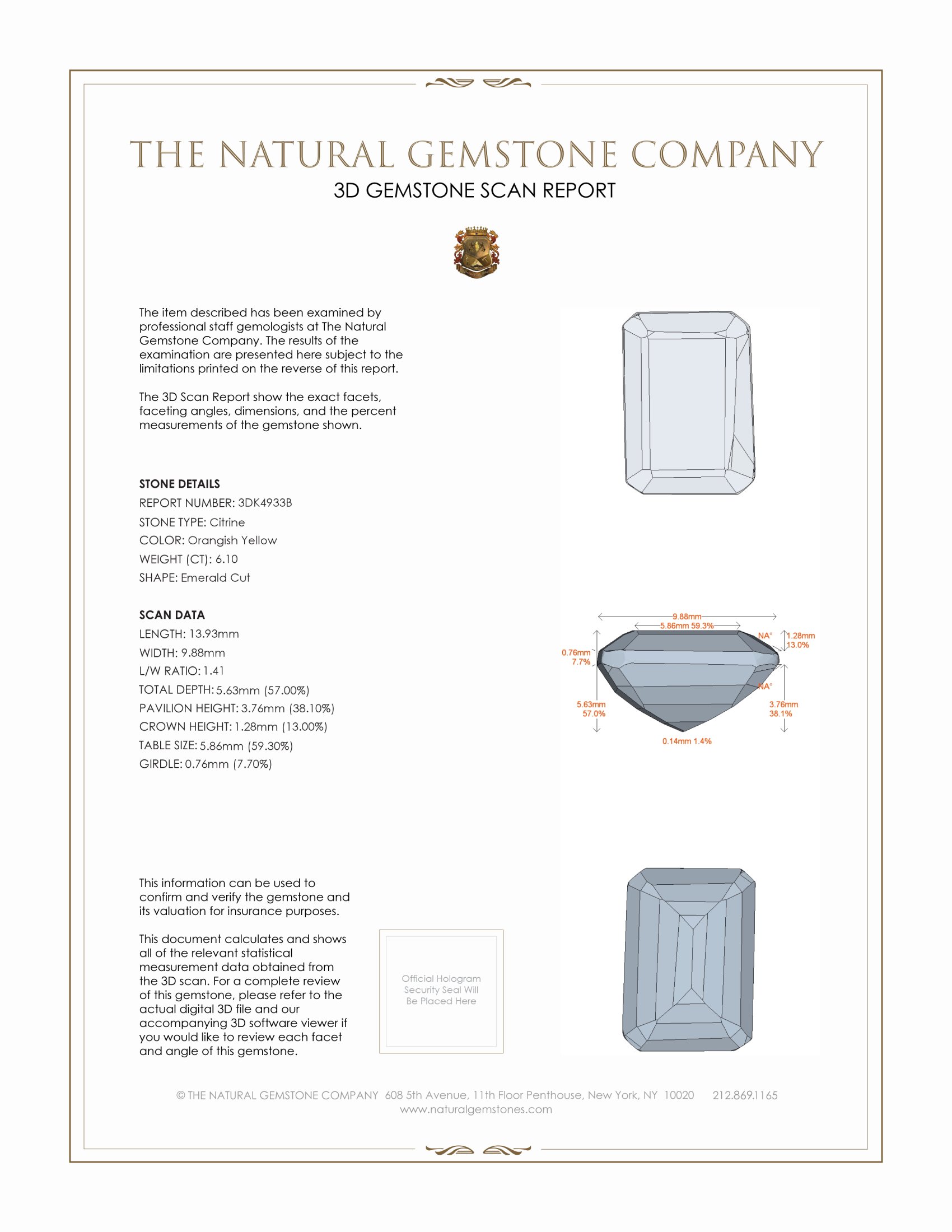 6.10 Ct. Citrine from Brazil