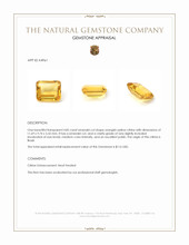 4.85 Ct. Orangish Yellow Citrine from Brazil Appraisal