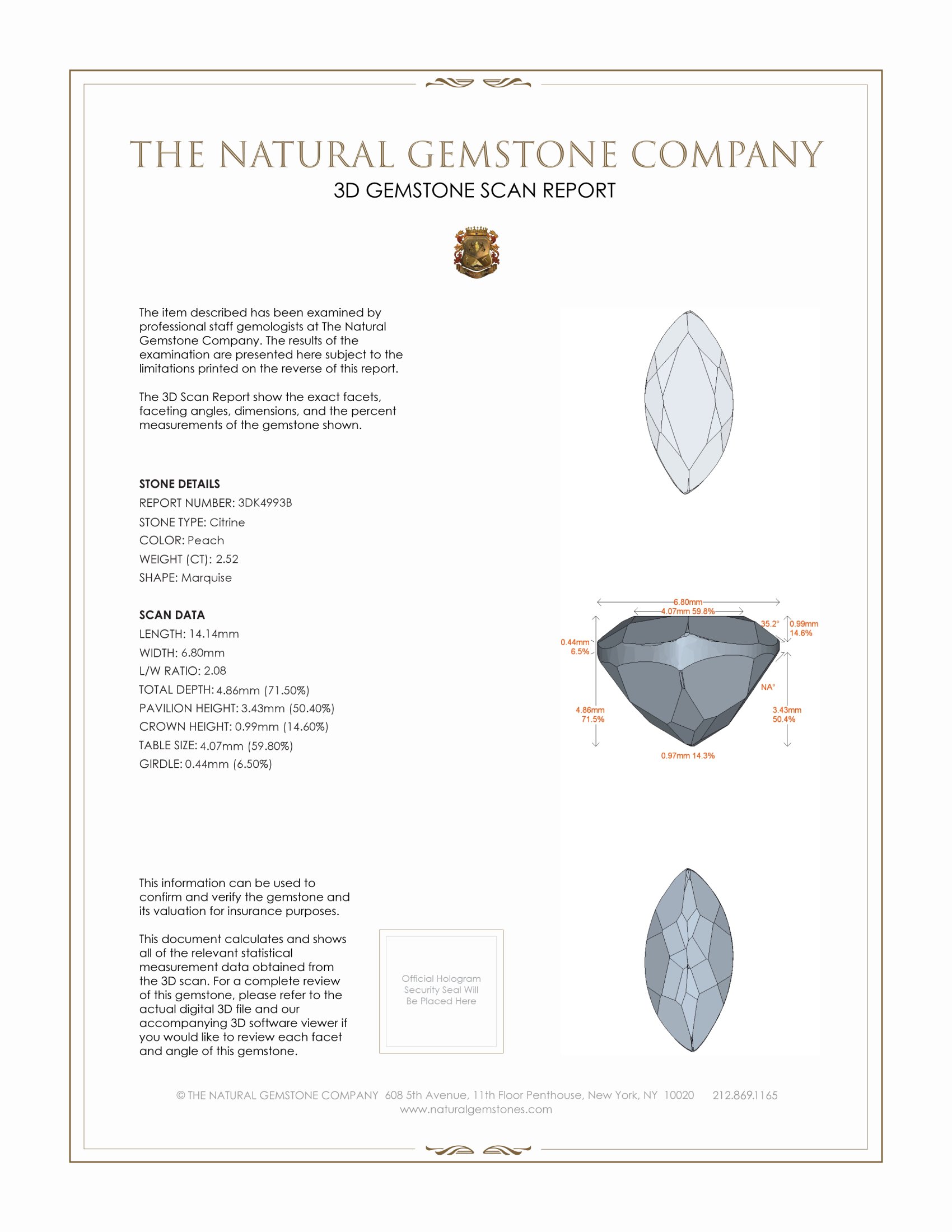 2.52 Ct. Citrine from Brazil